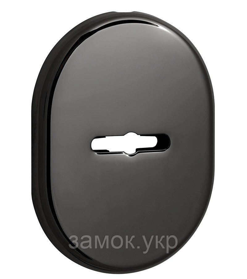 Накладка під сувальдний ключ DiSec KT037 MATRIX OVAL без шторки хром чорний (Італія) від компанії Замок.укр - фото 1