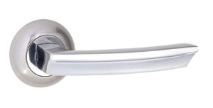Дверна ручка на розетці Ajax R. JR54 SIGMA JR матовий нікель/хром 140 мм (Китай)