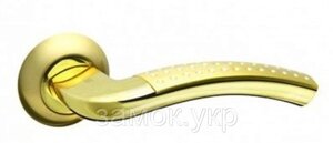 Ручка дверна на розетці Fuaro INTRO RM SG/GP-4 матове золото/золото (Китай)