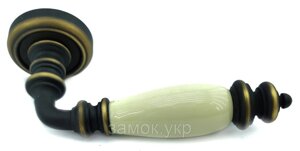 Італійська дверна ручка Fadex Siena Ceramic V темна бронза / бежевий (Італія)