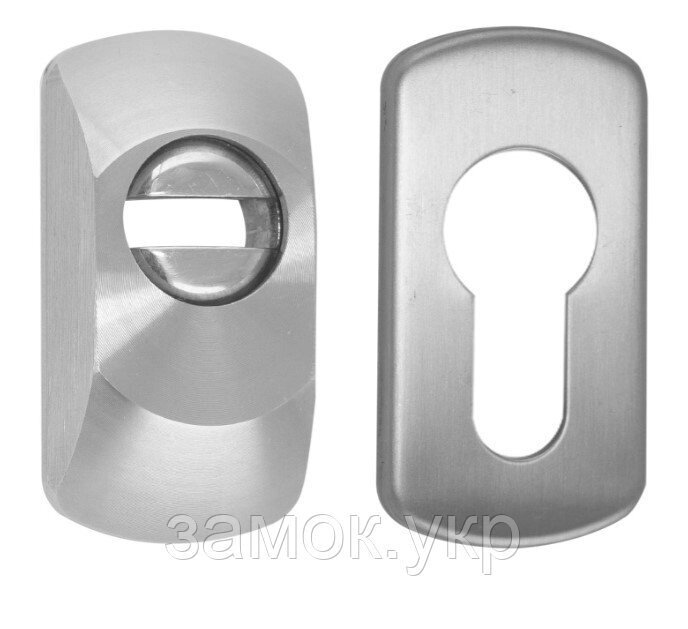 Протектор DISEC GUARD SG19 DIN_FOR_PROFILE_DOOR OVAL 25мм матова нержавіюча сталь (Італія) від компанії Замок.укр - фото 1