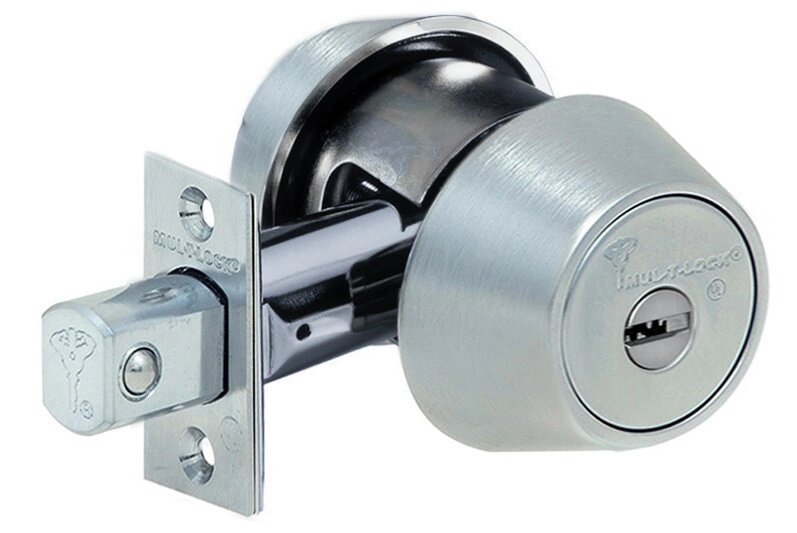 Замок врізний MUL-T-LOCK Dead Bolt Hercular BS60 мм Classic 052 ключ-ключ хром сатин (gul) від компанії Замок.укр - фото 1