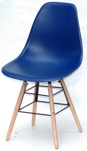 Стілець Nik — Q Eames блакитний 54 (синій 54) на дерев'яних букових ножах, код 9412