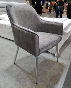 Крісло Richmond C2527 сірий велюр, хромовані ніжки
