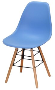 Стілець Nik — Q Eames блакитний 53 на дерев'яних букових ножах