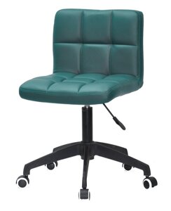 Стілець Arno BK Modern Office шкірозамінник зелений 1002 на чорній хрестовині з коліщатками