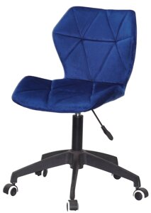 Стілець майстра манікюру на коліщатках Torino BK Modern Office синій 1026 оксамит