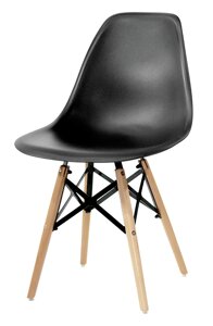 Стілець Nik XXL Eames DSW чорний 04 на дерев'яних букових ніжках у стилі лофт, код 8672