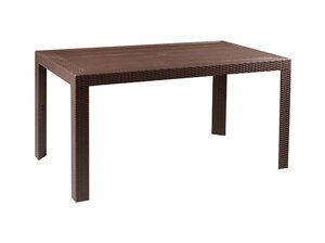 Стіл пластиковий Spring OW-T209R коричневий прямокутний, імітація під ротанг, для майданчиків кафе