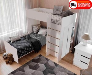 Дитяче ліжко-кімната горище Bed Room 3 колір Біле, вибір кольору корпусу та фасадів