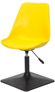 Стілець Albert 4BK — BASE жовтий 1006, на чорній квадратній опорі з регулюванням висоти