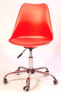 Стілець Milan Office червоний 05 на коліщатках з регулюванням висоти, дизайн Charles Eames у стилі лофт