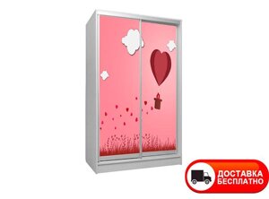 Шафа купе 2Д дводверна Love74, вибір кольору корпусу та малюнка