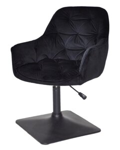 Крісло Cherry 4-BK-Base, на чорній квадратній опорі з регулюванням висоти, м'яка оббивка Оксамит чорний OR-854