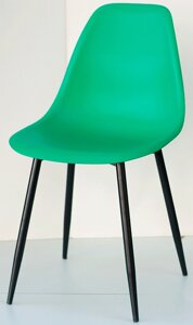 Стілець Nik Metal BK зелений 47, пластиковий стілець на металевих ніжках Eames