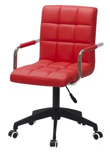 Кресло Augusto Arm BK-Modern Office з підлокітниками, червоний 1007 шкірозамінників на чорній хрестовині з колесами