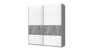Шафа купе G-Caiser Doros Антрацит / Білий вставка Бетон 2 ДСП 220х60х240 (42001013)
