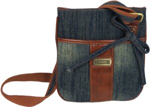 Джинсова сумка на плече Fashion jeans bag темно-синя