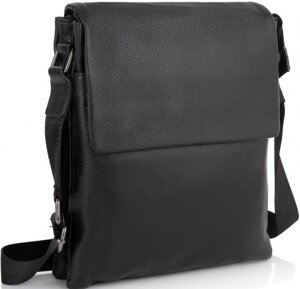 Шкіряний чоловічий месенджер Tiding Bag чорний