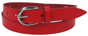 Жіночий ремінь шкіряний Skipper червоний, ширина 2,5 см