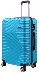 Велика пластикова валіза на колесах 115L GD Polo блакитна