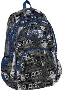 Рюкзак молодіжний PASO, Польща 19L сірий із синім