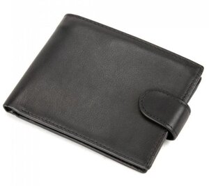 Шкіряне чоловіче портмоне Tiding Bag, чорний