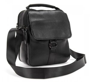 Чоловіча шкіряна сумка месенджер Tiding Bag чорна