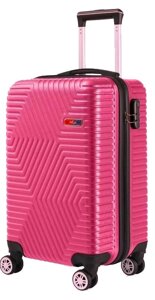 Мала пластикова валіза на колесах 45L GD Polo рожева