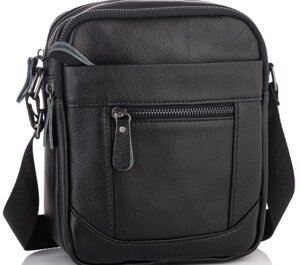 Чоловіча сумка з натуральної шкіри Tiding Bag чорна
