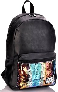 Молодіжний рюкзак з штучної шкіри з паєтками 20L Hash 2 чорний