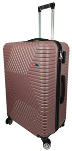 Велика пластикова валіза на колесах 115L GD Polo пудрова