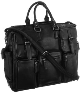 Чоловіча шкіряна сумка-портфель для ноутбука Always Wild LAP31703NDM чорна