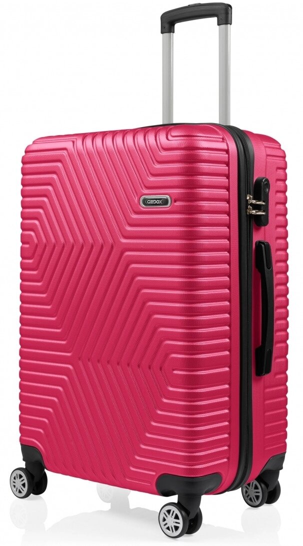 Пластикова валіза на колесах середній розмір 70L GD Polo рожевий від компанії «SUPERSUMKA» - фото 1