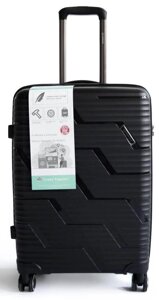 Пластикова середня валіза з полікарбонату 65L Horoso чорна