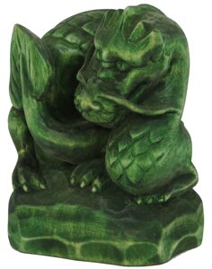 Статуетка ручної роботи зелений деревний дракон символ 2024 року