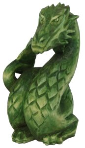 Статуетка ручної роботи зелений дерев'яний дракон символ 2024 року
