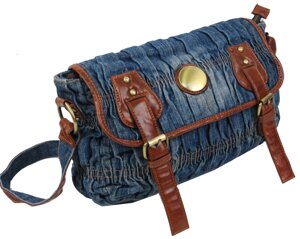 Жіноча сумка через плече Fashion jeans bag синя