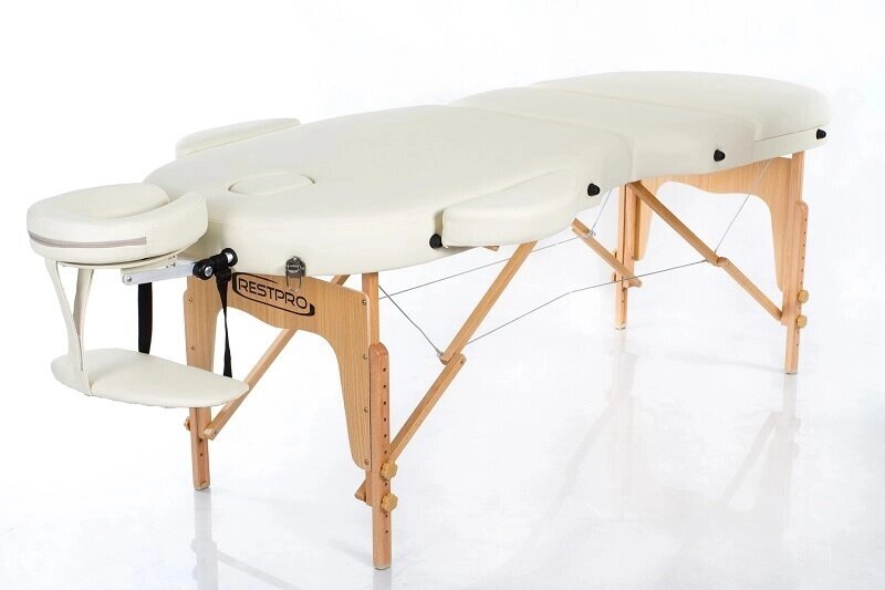 Restpro vip oval 3 бежевий переносний масажний стіл (кушетка) від компанії Компанія "Алмедика" - фото 1