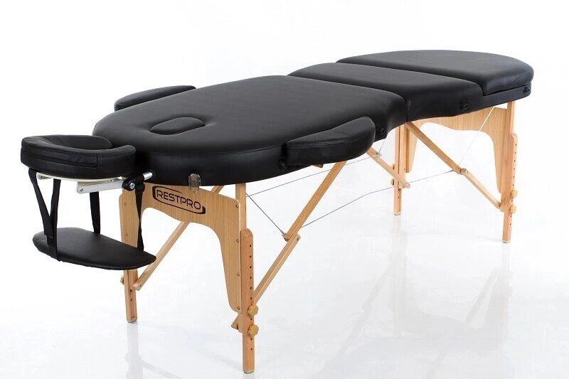 Restpro vip oval 3 чорний переносний масажний стіл (кушетка) від компанії Компанія "Алмедика" - фото 1