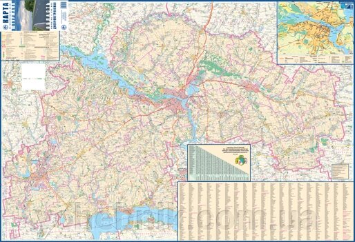 Днепропетровская область.  Карта автомобильных дорог від компанії ychebnik. com. ua - фото 1