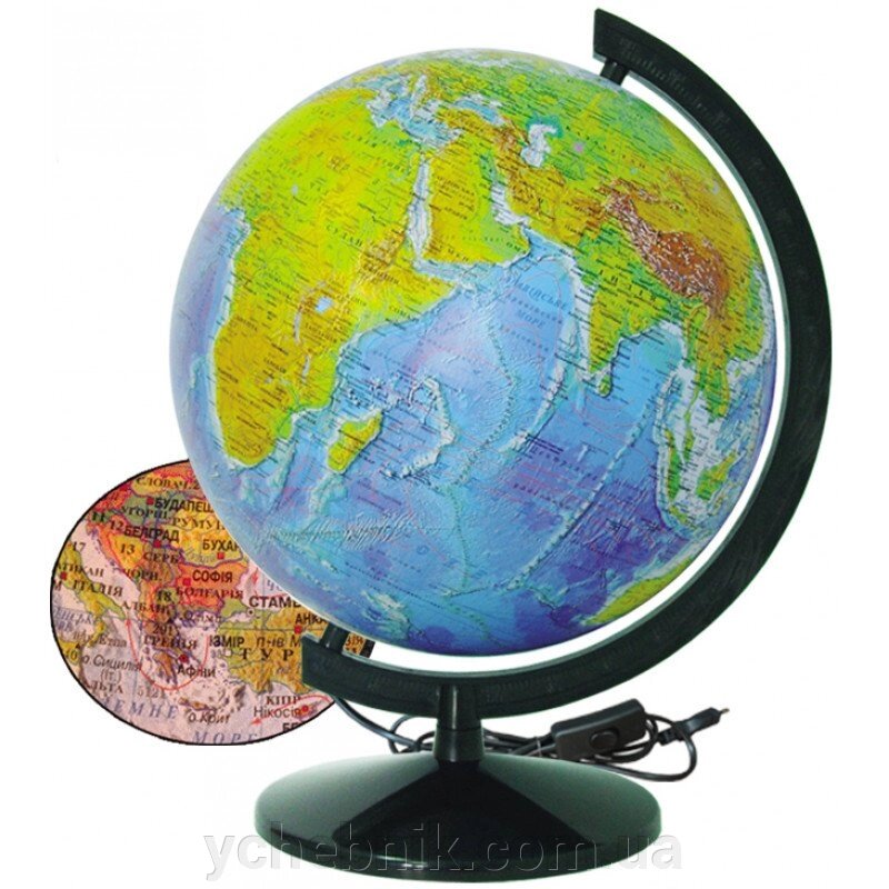 Фізико-політичний глобус з 320 мм підсвічуванням від компанії ychebnik. com. ua - фото 1