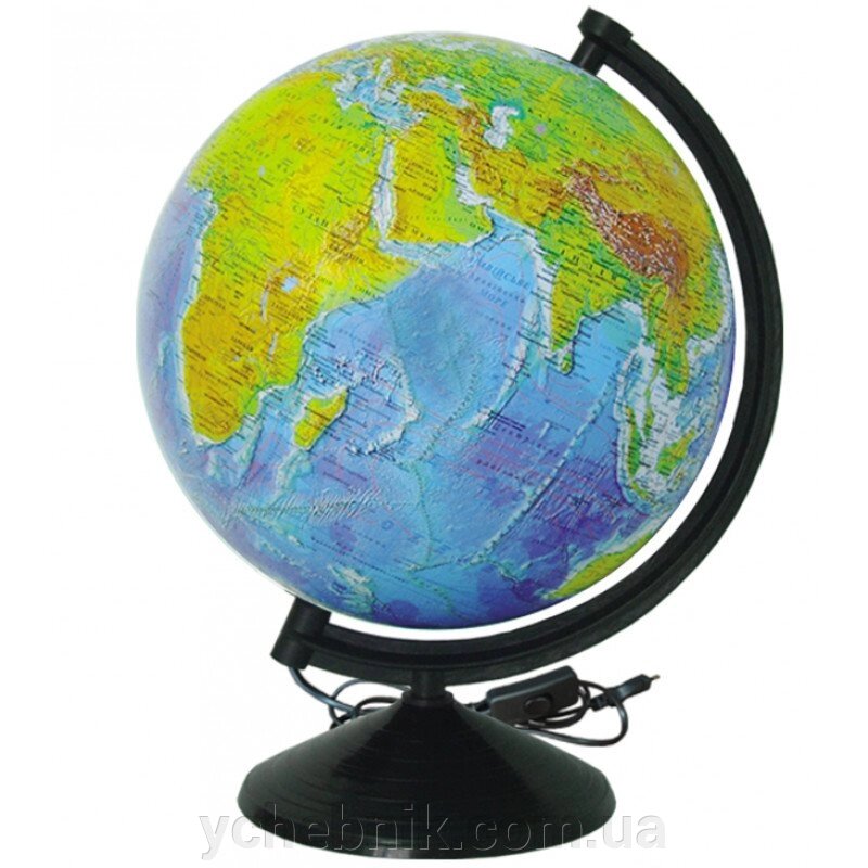 Глобус Фізичний з підсвічуванням 260 мм від компанії ychebnik. com. ua - фото 1