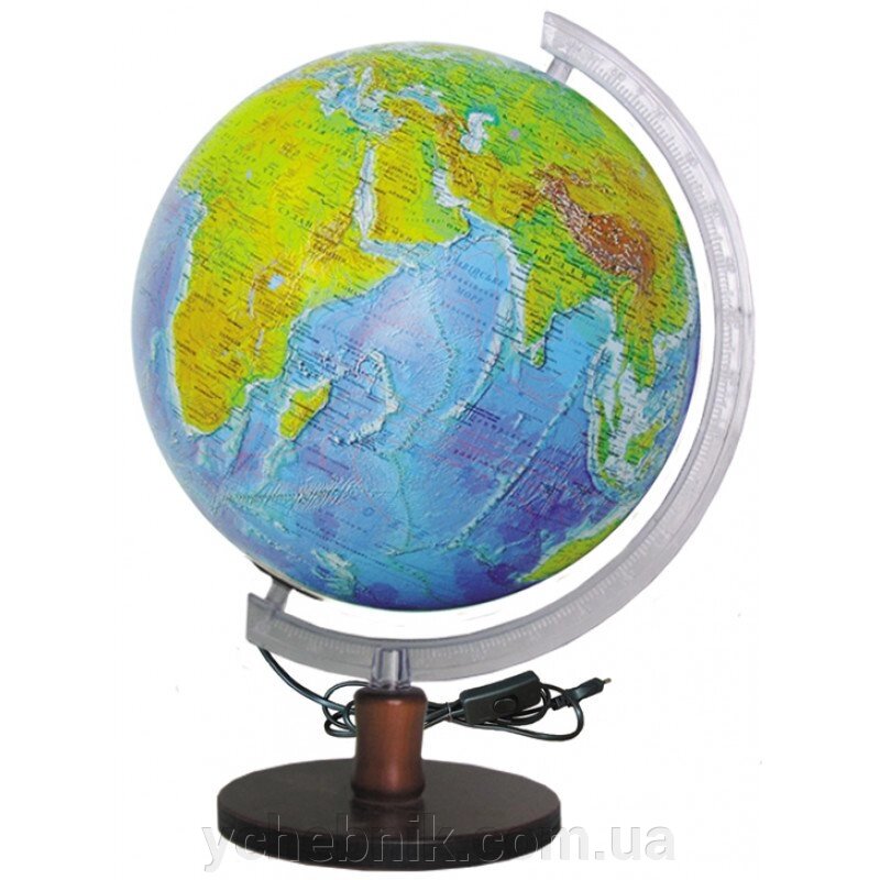 Глобус Фізичний з підсвічуванням 320 мм від компанії ychebnik. com. ua - фото 1