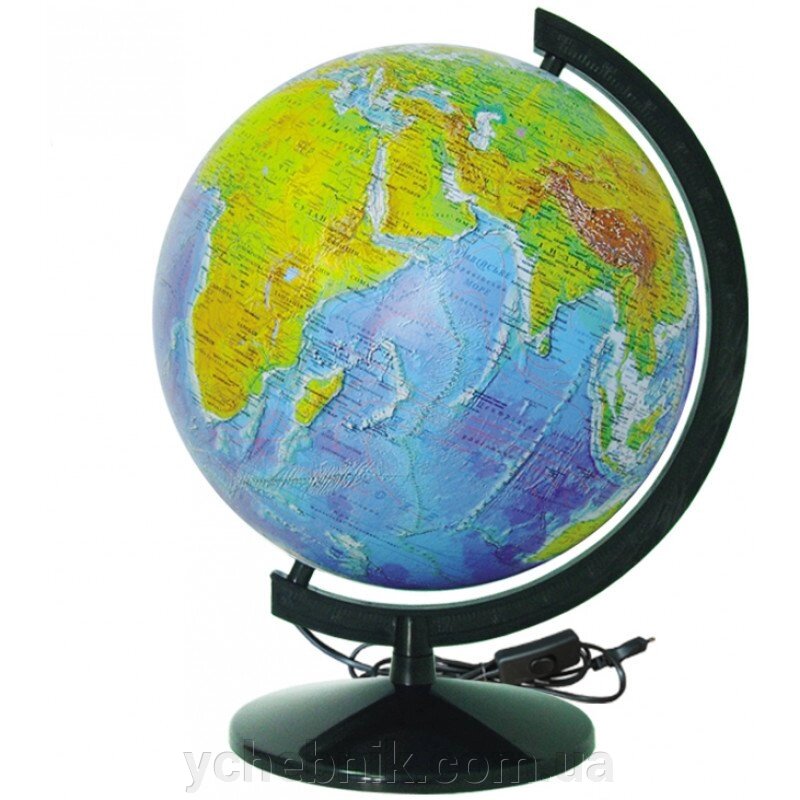 Глобус Фізичний з підсвічуванням 320 мм від компанії ychebnik. com. ua - фото 1