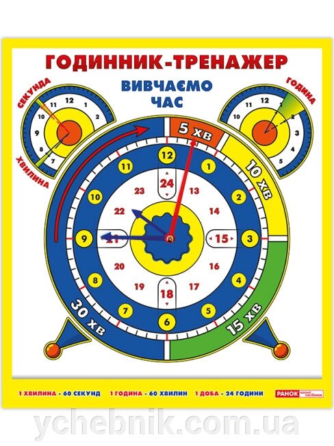 Годинник-тренажер Вивчаємо час від компанії ychebnik. com. ua - фото 1