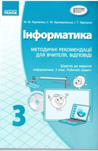 Інформатика 3 кл. Метод. рекоменд. для ставника. ВІДПОВІДІ. Додаток до видання "Інформатика 3 кл. Роб. Зош.