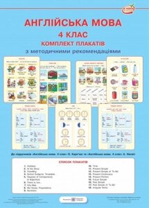 Комплект плакатів з англійської мови. 4 клас + методичні рекомендації. (До підруч. Карп'юк О .Несвіт А.) 18 / В2