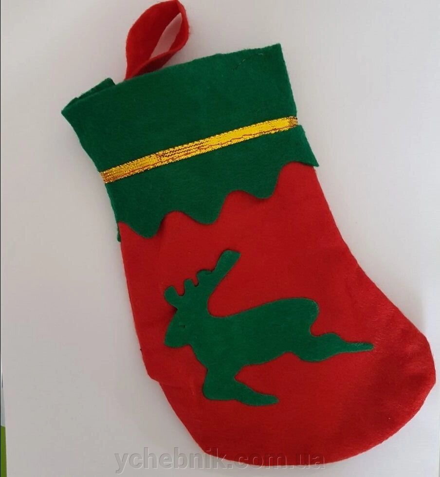 Носок для подарунків Christmas Decoration Різдвяний 20 см від компанії ychebnik. com. ua - фото 1