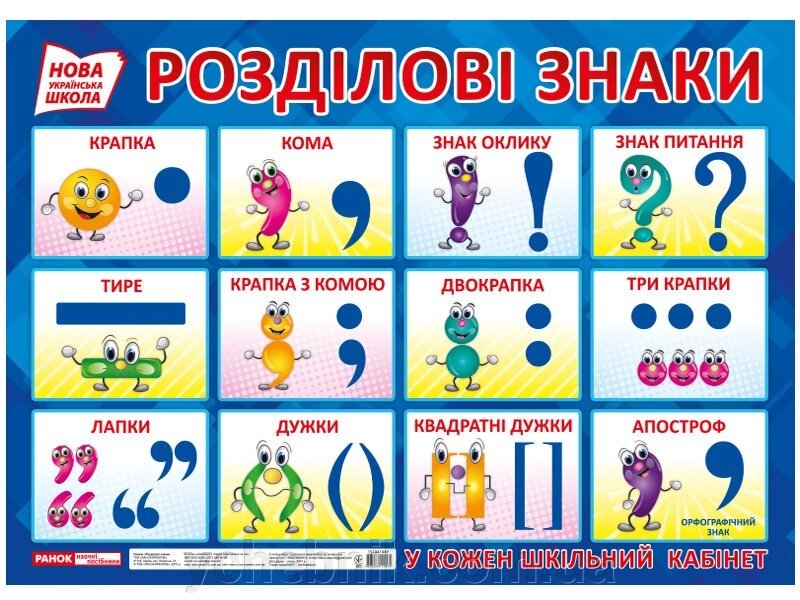 Нуш Плакат. Розділові знаки (Укр) від компанії ychebnik. com. ua - фото 1
